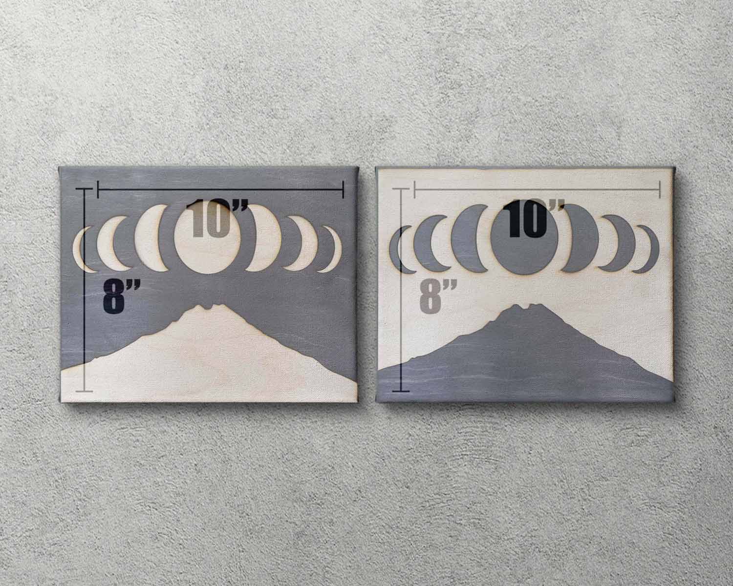 Moon Over Mountains Celestial Counterpart Diptych