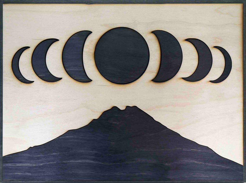Moon Over Mountains Celestial Counterpart Diptych