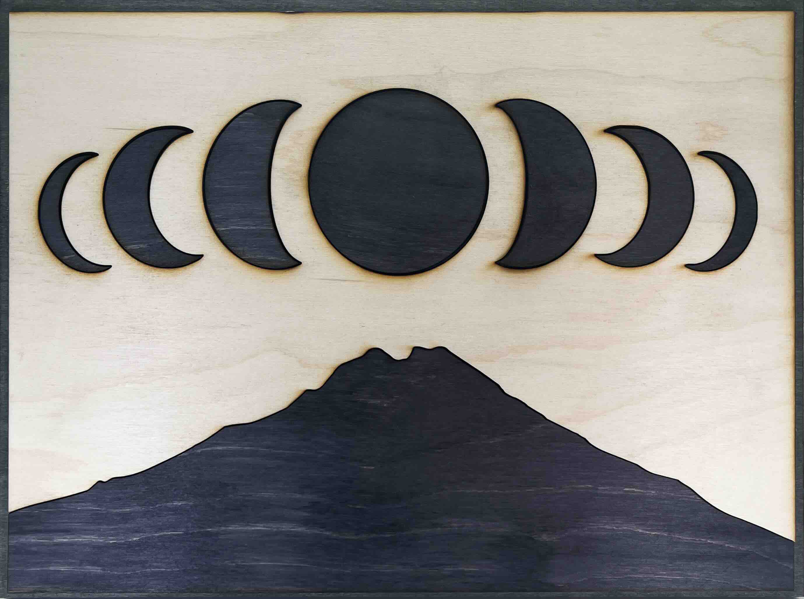 Moon Over Mountains Celestial Counterpart Diptych