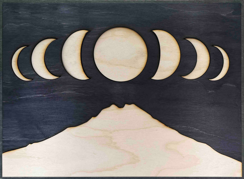 Moon Over Mountains Celestial Counterpart Diptych