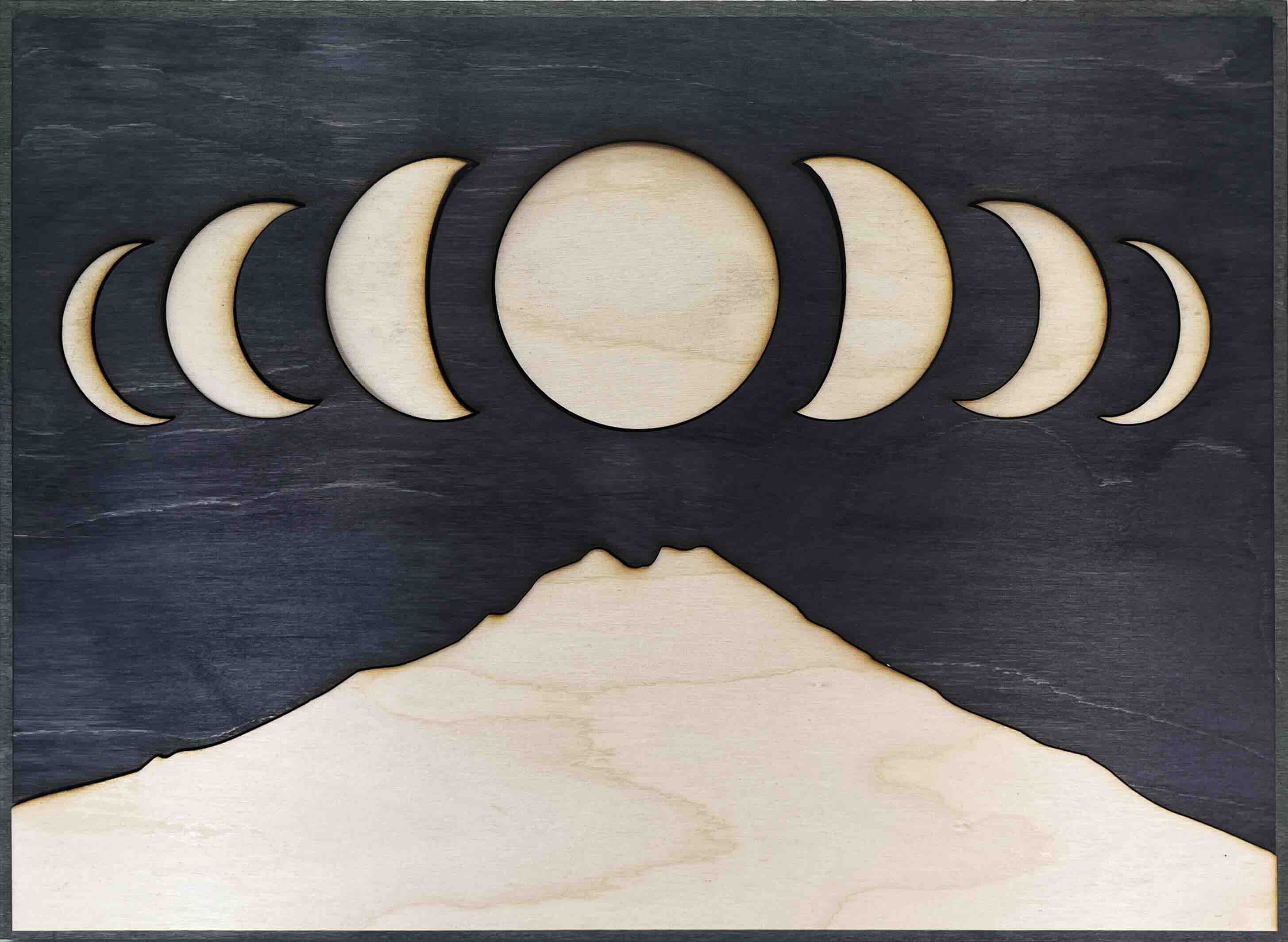 Moon Over Mountains Celestial Counterpart Diptych