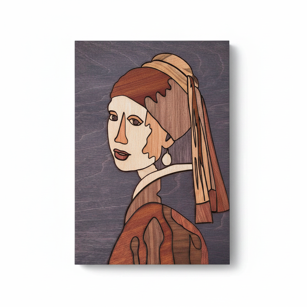 Girl with a Pearl Earring Marquetry Canvas