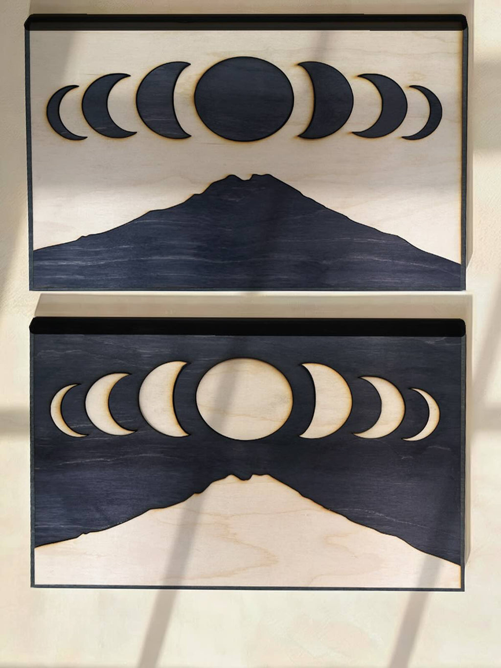 Moon Over Mountains Celestial Counterpart Diptych