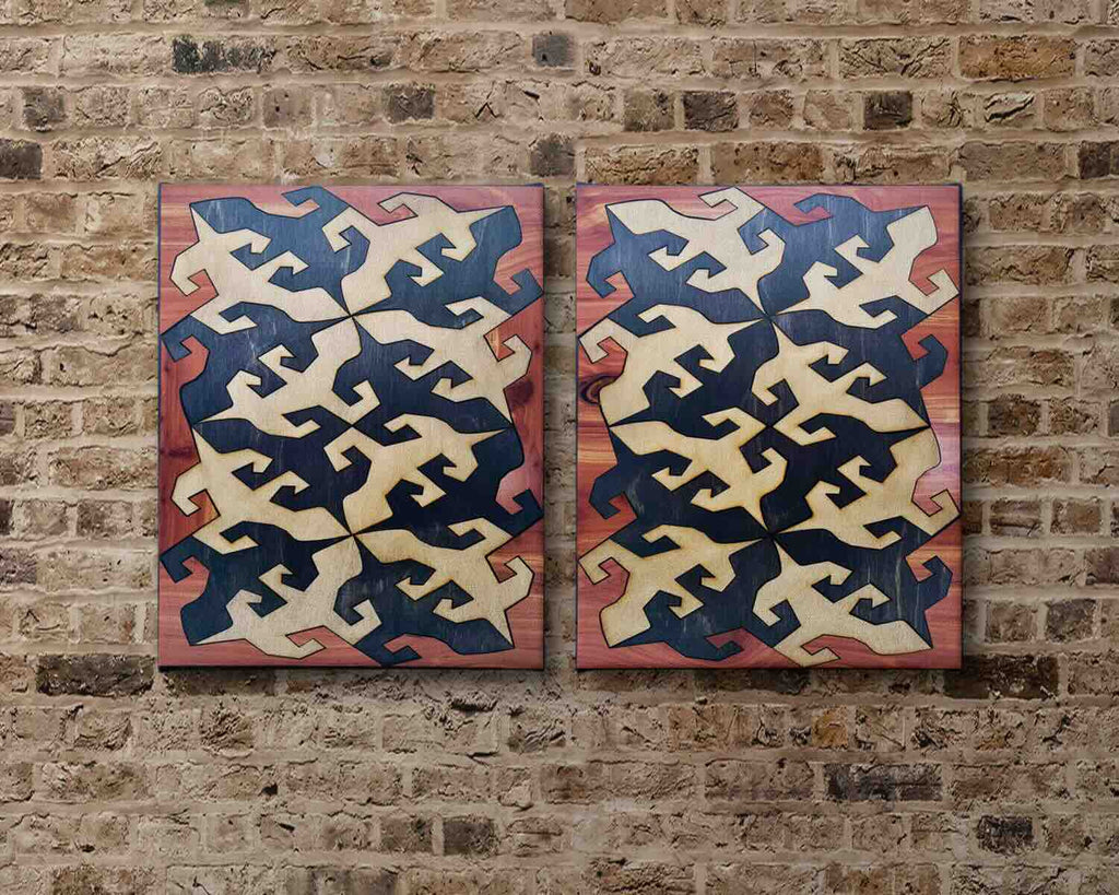 Tessellation Lizard Diptych