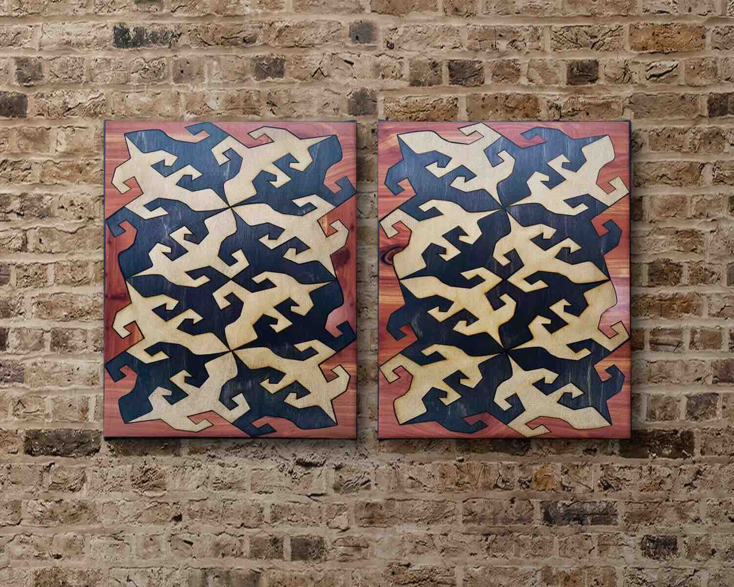 Tessellation Lizard Diptych