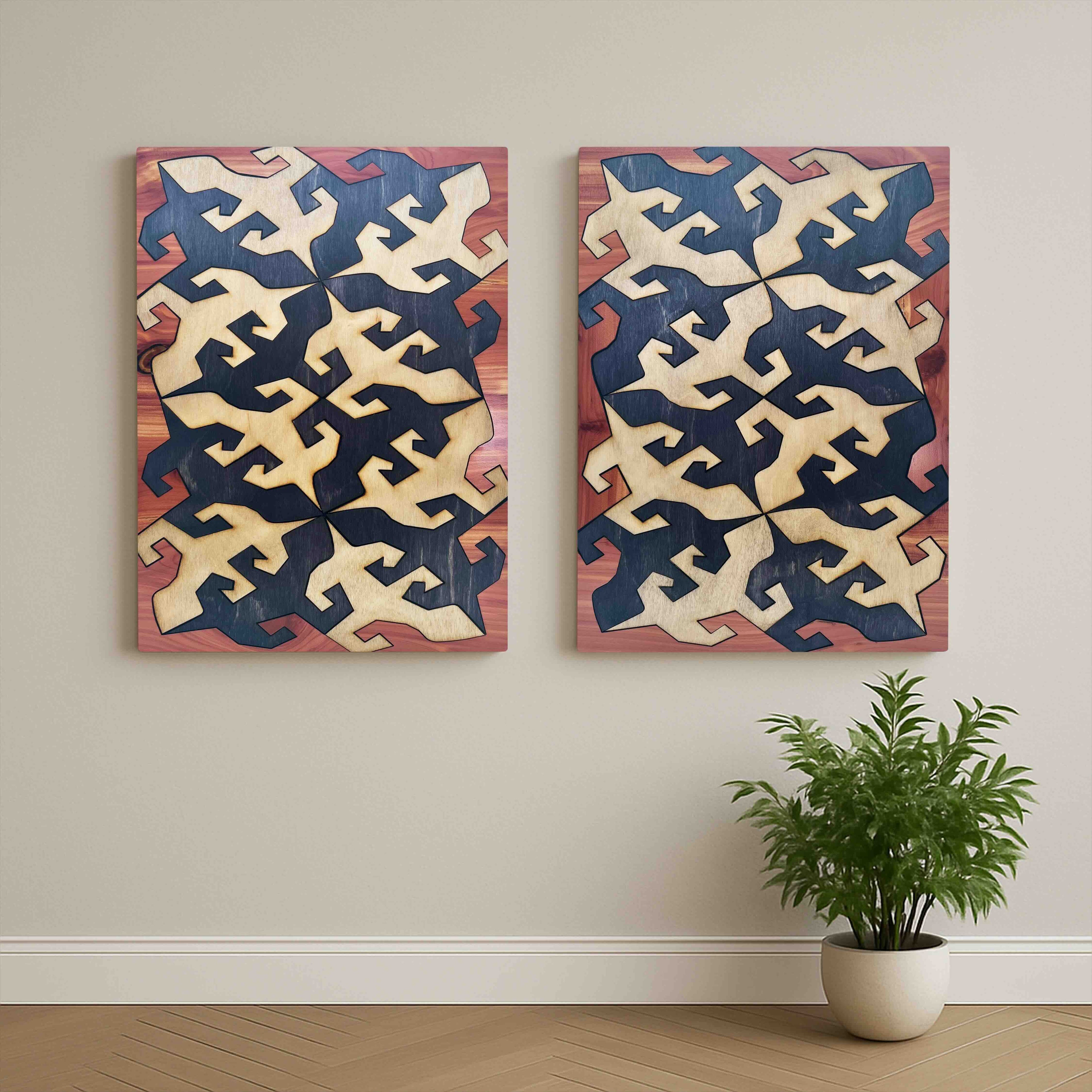 Tessellation Lizard Diptych