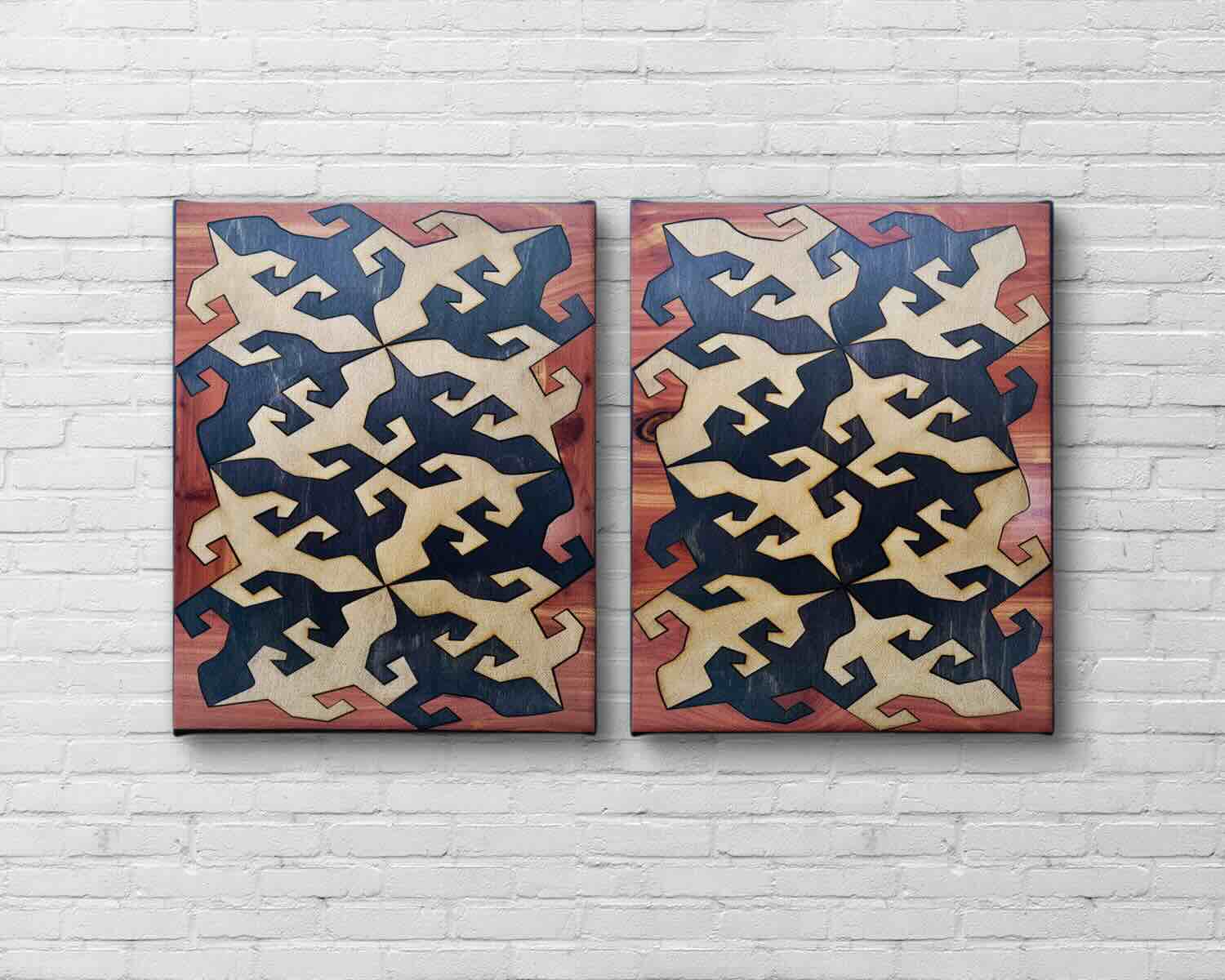 Tessellation Lizard Diptych